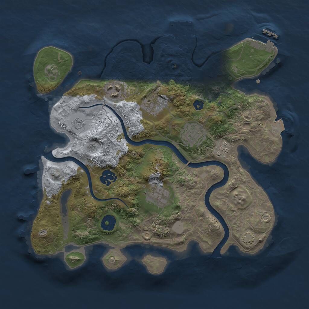 Rust Map: Procedural Map, Size: 3000, Seed: 5015, 12 Monuments