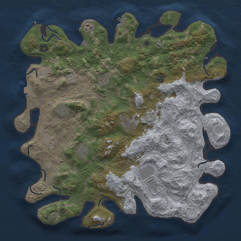 Rust Map: Procedural Map, Size: 4300, Seed: 78, 16 Monuments