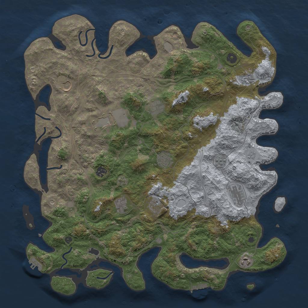 Rust Map: Procedural Map, Size: 4500, Seed: 44166766, 20 Monuments