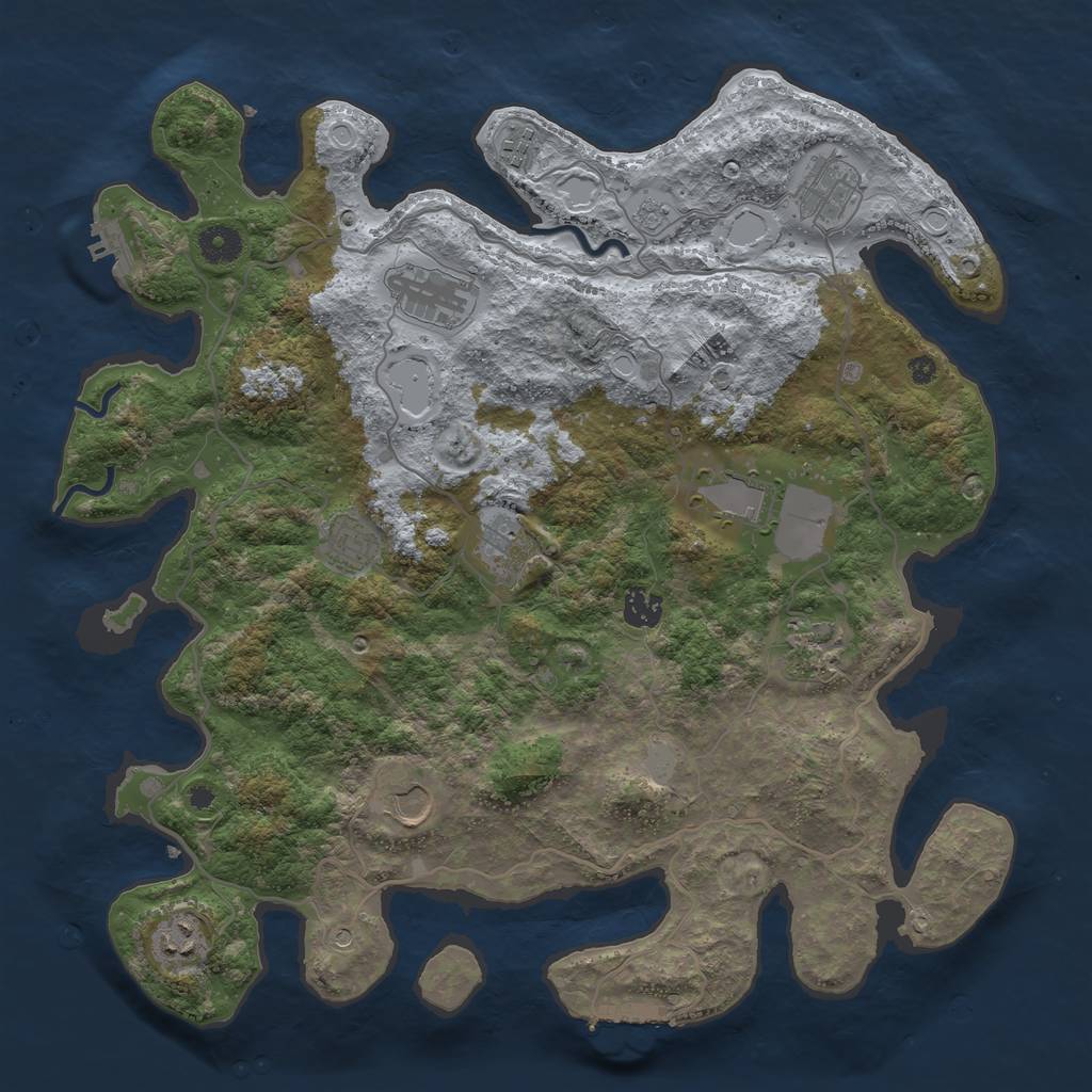 Rust Map: Procedural Map, Size: 4000, Seed: 235187, 19 Monuments