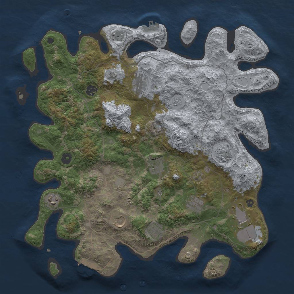 Rust Map: Procedural Map, Size: 4000, Seed: 159906, 19 Monuments