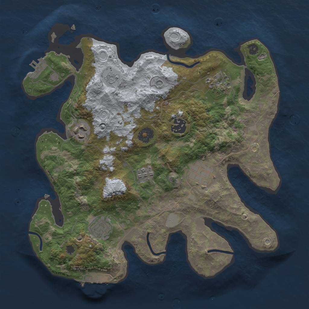 Rust Map: Procedural Map, Size: 3000, Seed: 871035289, 15 Monuments