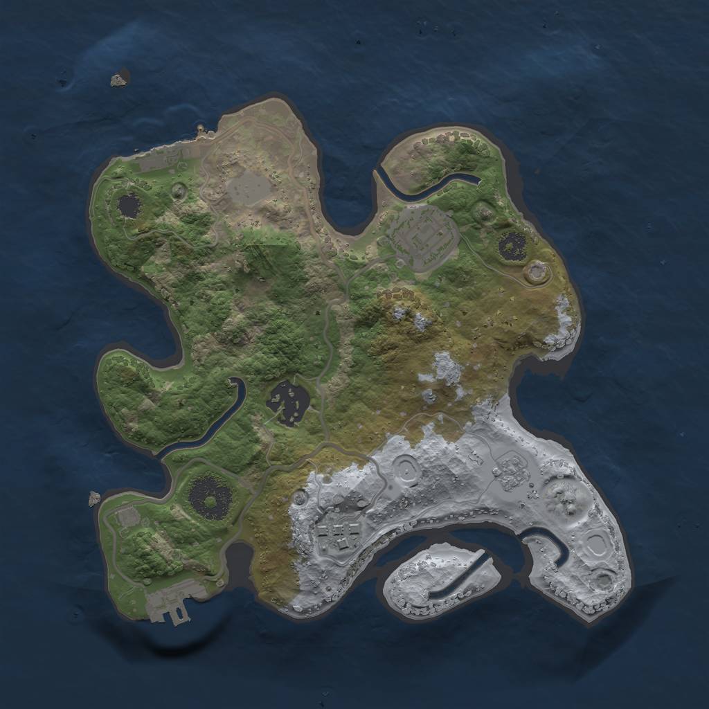 Rust Map: Procedural Map, Size: 2500, Seed: 512710, 11 Monuments