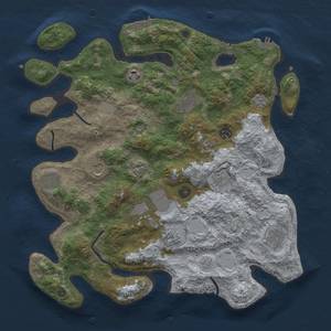 Thumbnail Rust Map: Procedural Map, Size: 3950, Seed: 670938, 19 Monuments