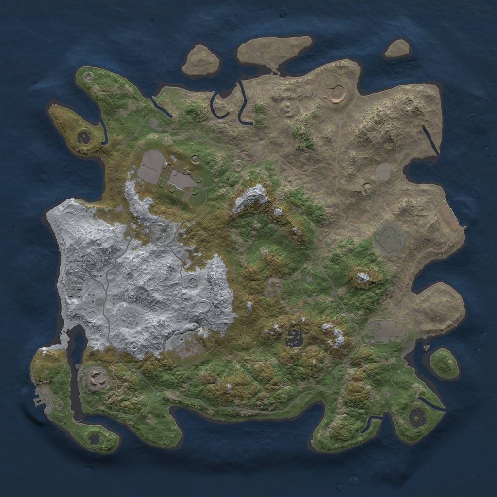 Rust Map: Procedural Map, Size: 4000, Seed: 6984325, 17 Monuments