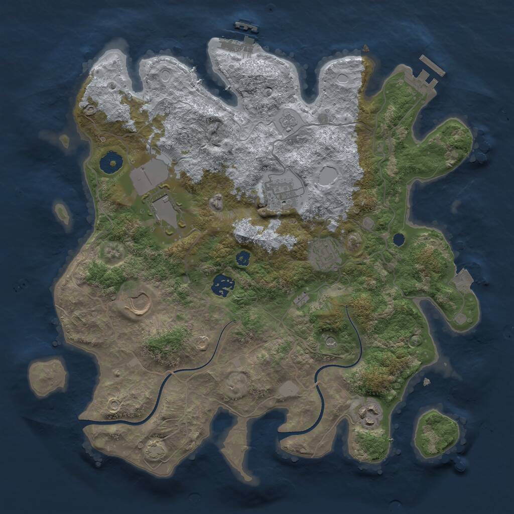 Rust Map: Procedural Map, Size: 3500, Seed: 15002, 12 Monuments