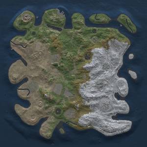 Thumbnail Rust Map: Procedural Map, Size: 3600, Seed: 1176394456, 19 Monuments