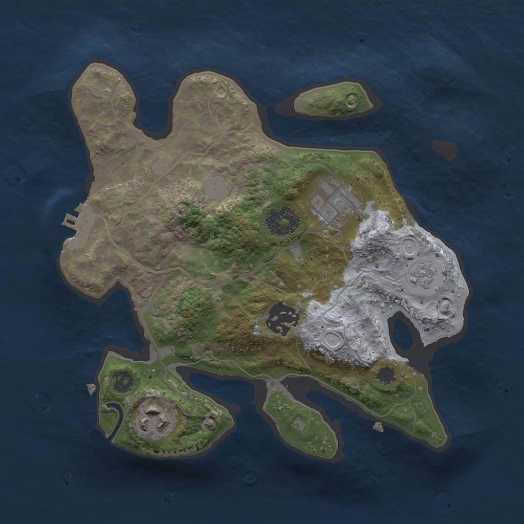 Rust Map: Procedural Map, Size: 2500, Seed: 397177947, 10 Monuments