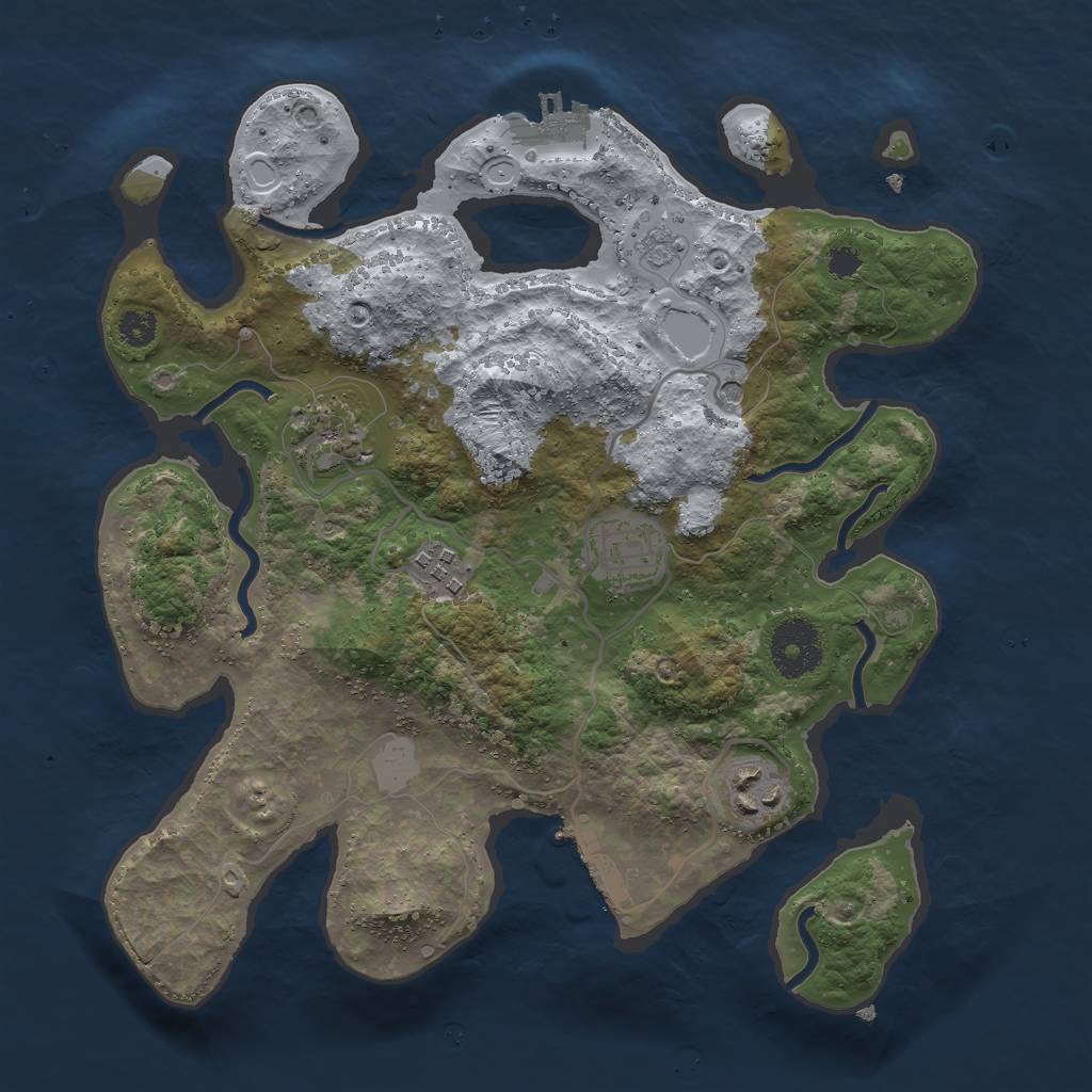 Rust Map: Procedural Map, Size: 3000, Seed: 1532150687, 13 Monuments