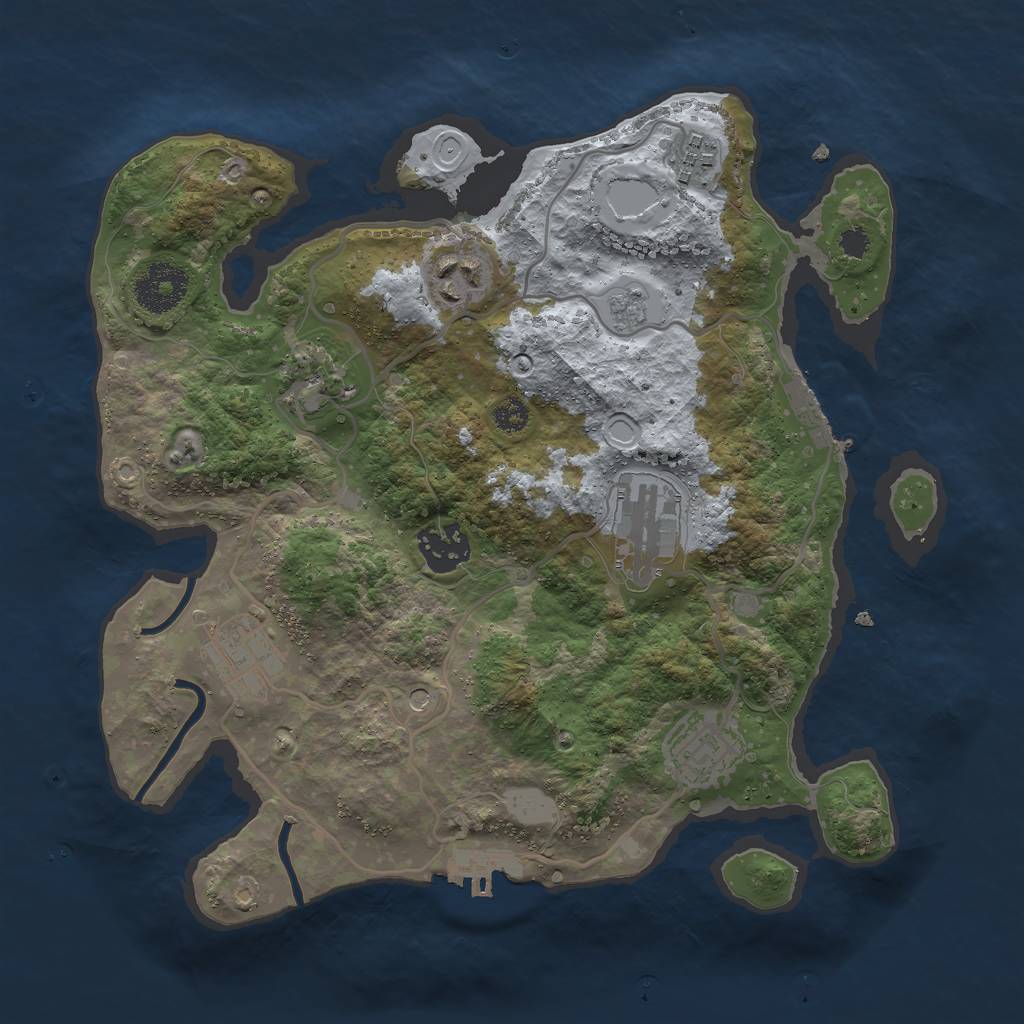 Rust Map: Procedural Map, Size: 3000, Seed: 84841, 16 Monuments