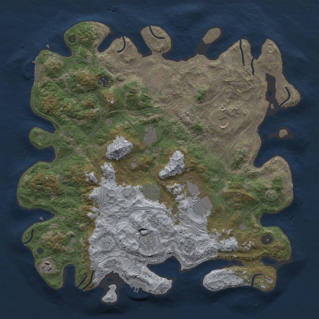 Rust Map: Procedural Map, Size: 4250, Seed: 536650526, 18 Monuments
