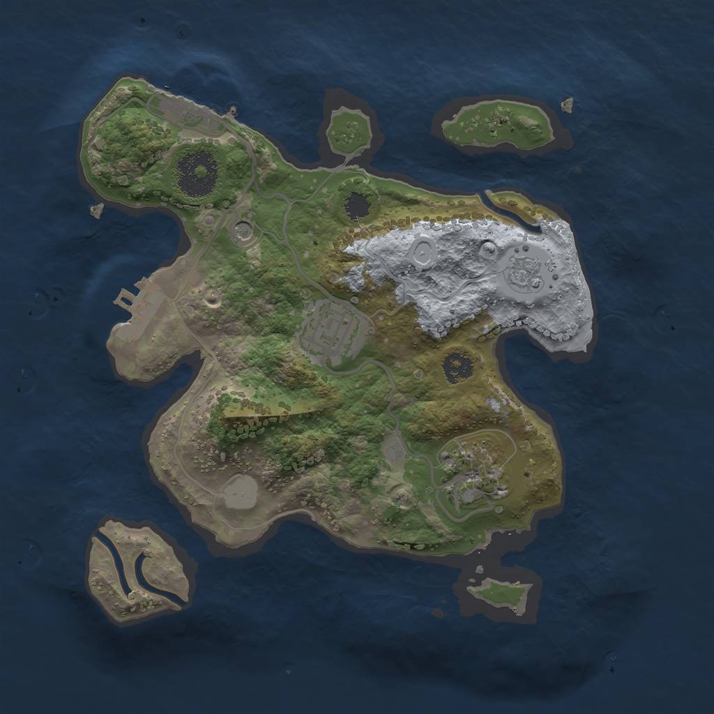 Rust Map: Procedural Map, Size: 2428, Seed: 2545, 11 Monuments