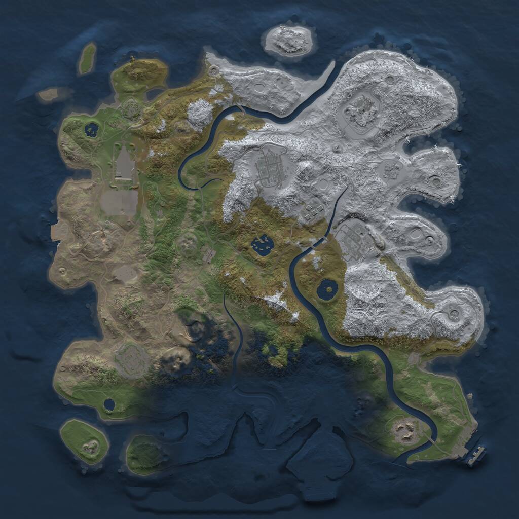 Rust Map: Procedural Map, Size: 3700, Seed: 2023770205, 15 Monuments