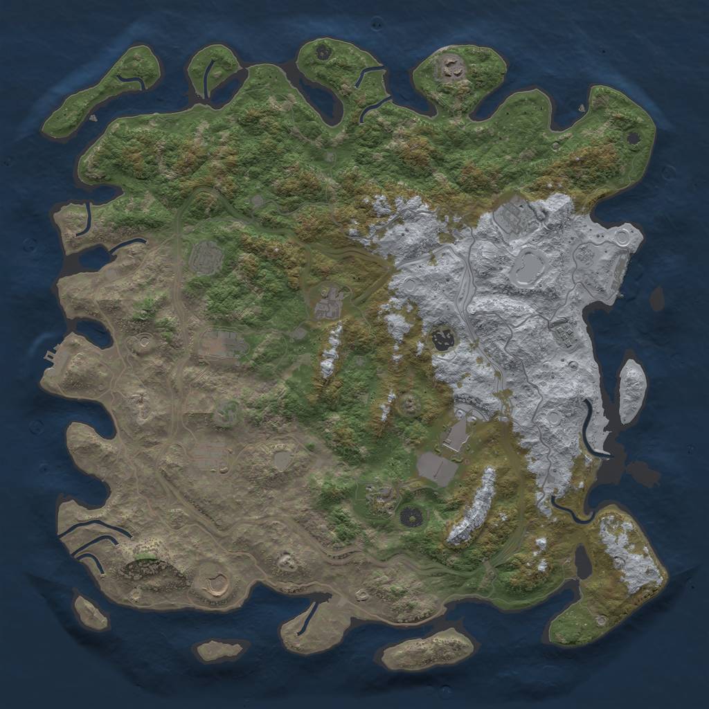 Rust Map: Procedural Map, Size: 4800, Seed: 1658155391, 20 Monuments