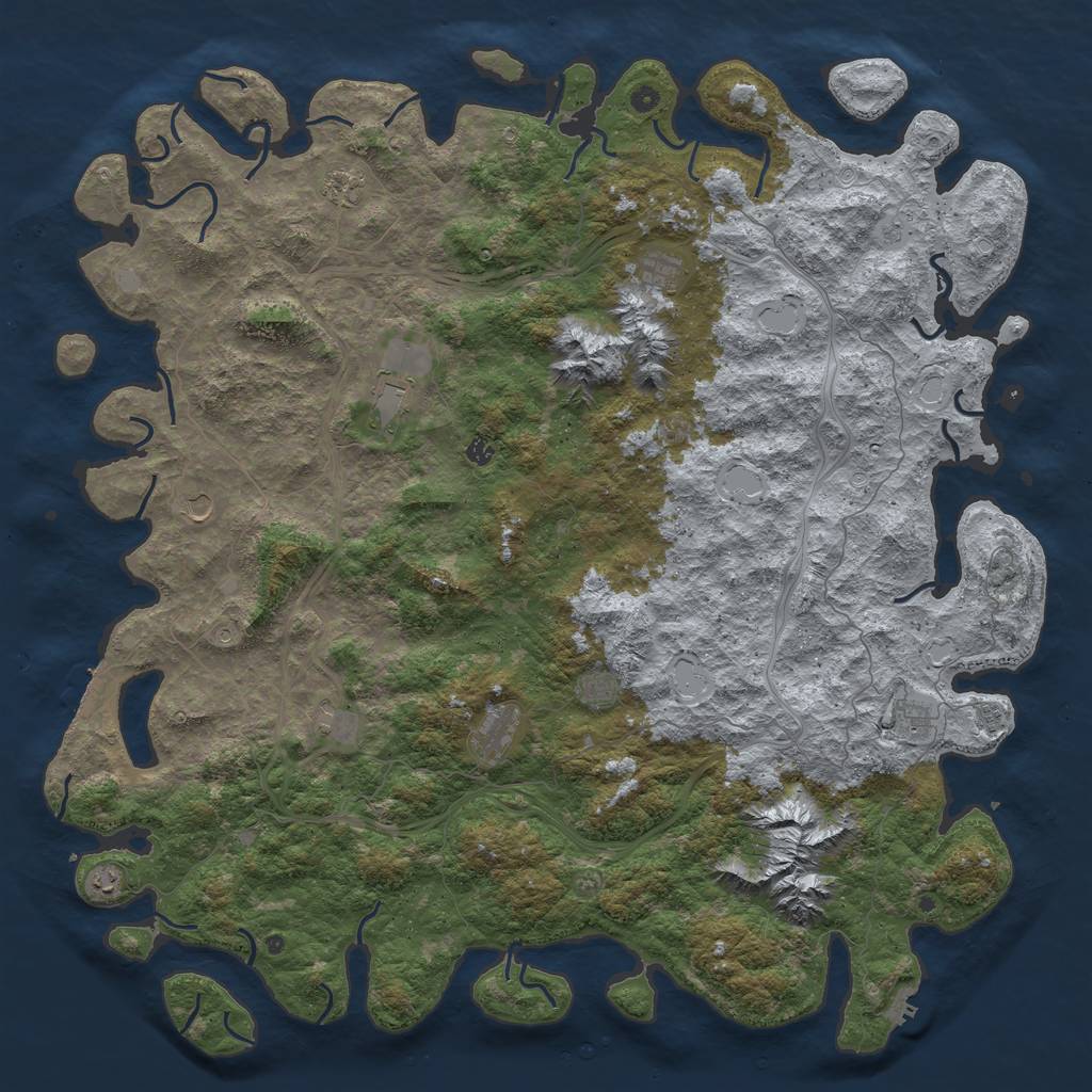 Rust Map: Procedural Map, Size: 6000, Seed: 25864, 20 Monuments