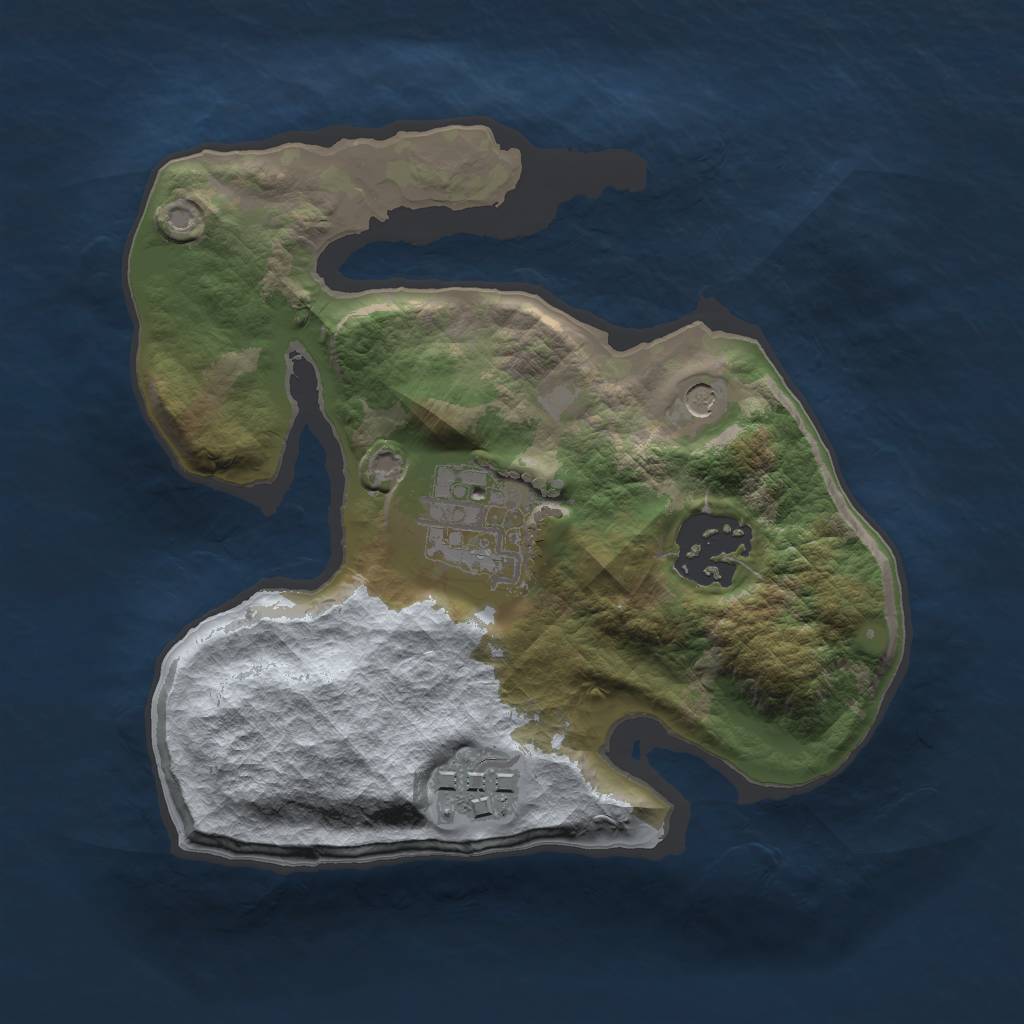 Rust Map: Barren, Size: 2000, Seed: 2612, 6 Monuments