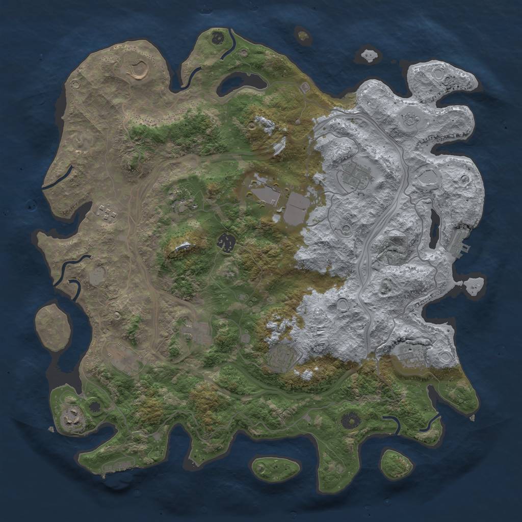 Rust Map: Procedural Map, Size: 4250, Seed: 314388132, 20 Monuments
