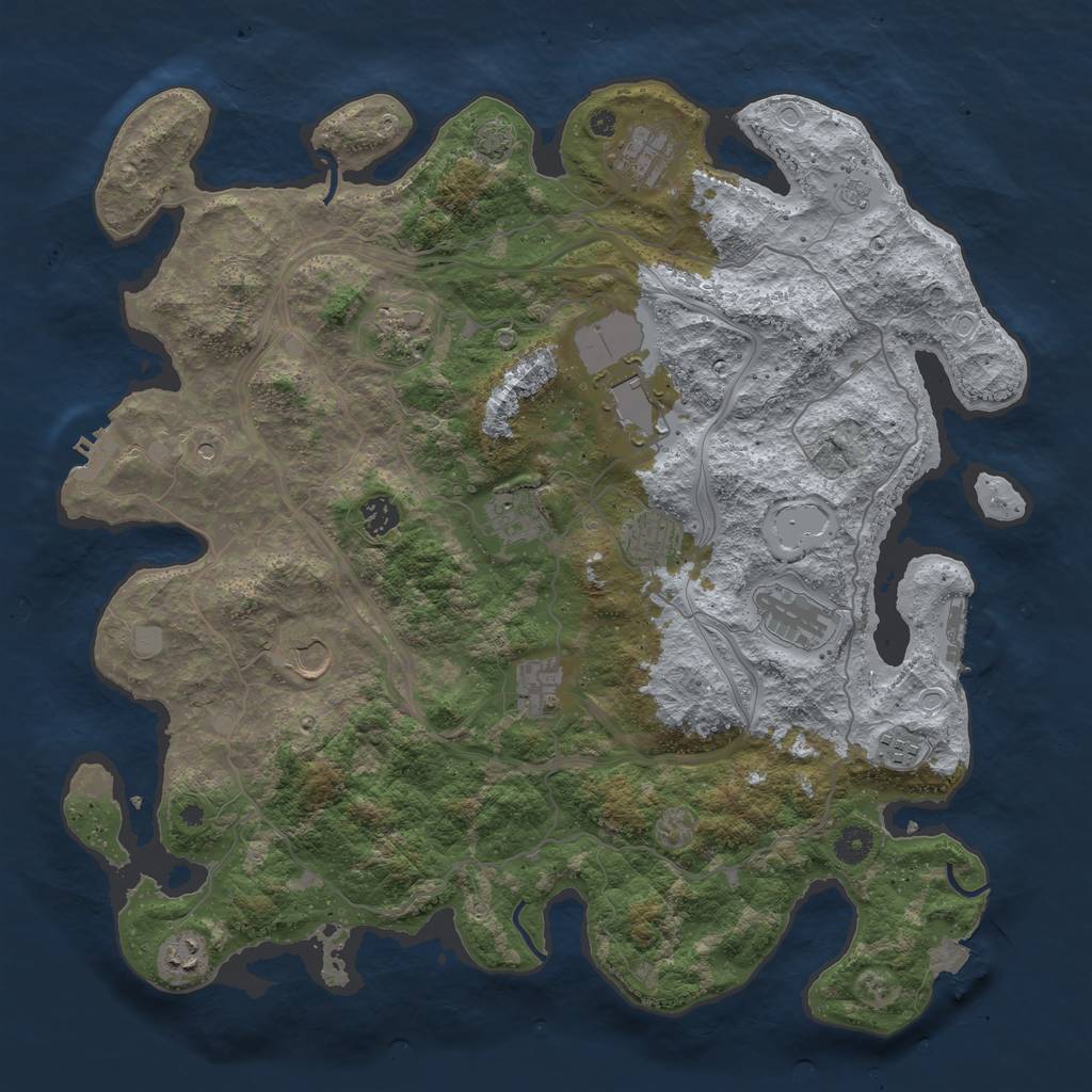 Rust Map: Procedural Map, Size: 4250, Seed: 6546546, 19 Monuments