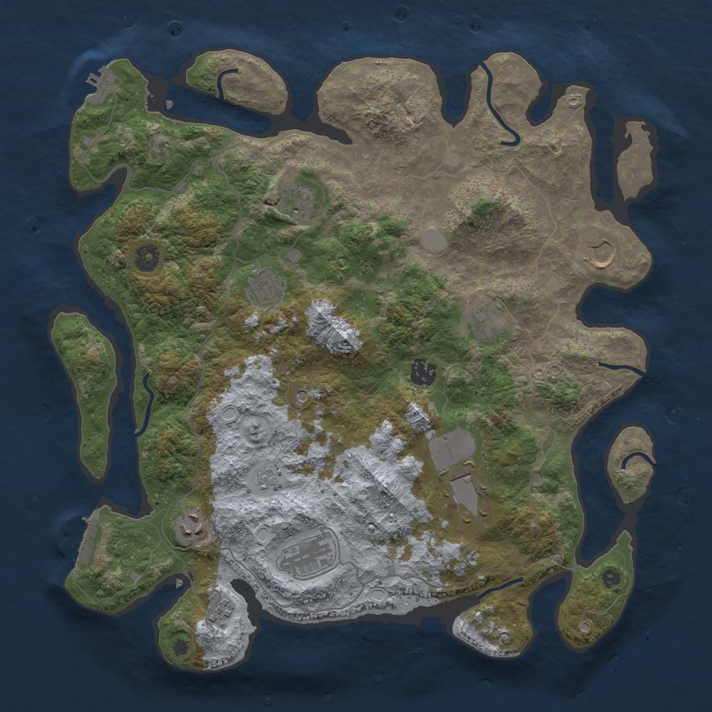 Rust Map: Procedural Map, Size: 4000, Seed: 69420420, 18 Monuments