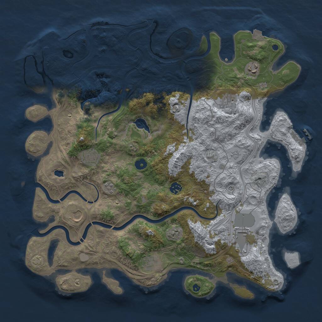 Rust Map: Procedural Map, Size: 4250, Seed: 28046, 14 Monuments