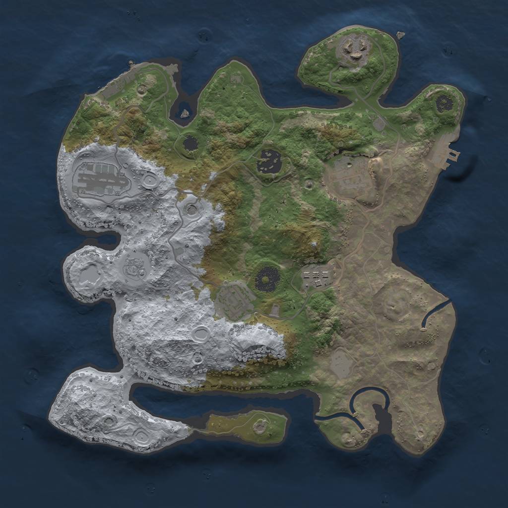 Rust Map: Procedural Map, Size: 3000, Seed: 5782901, 15 Monuments