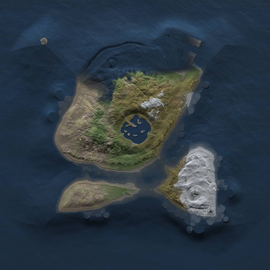 Rust Map: Procedural Map, Size: 1500, Seed: 343908865, 3 Monuments