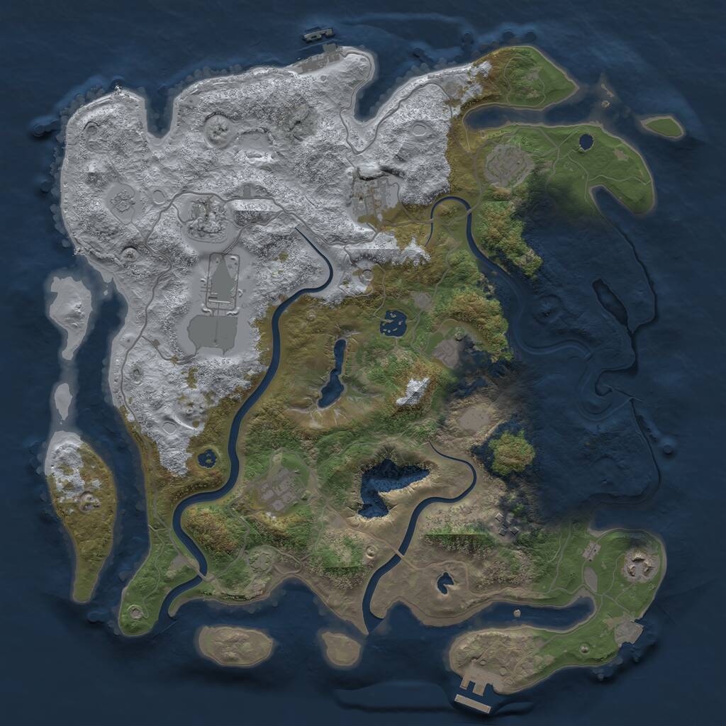 Rust Map: Procedural Map, Size: 4000, Seed: 1197926771, 15 Monuments