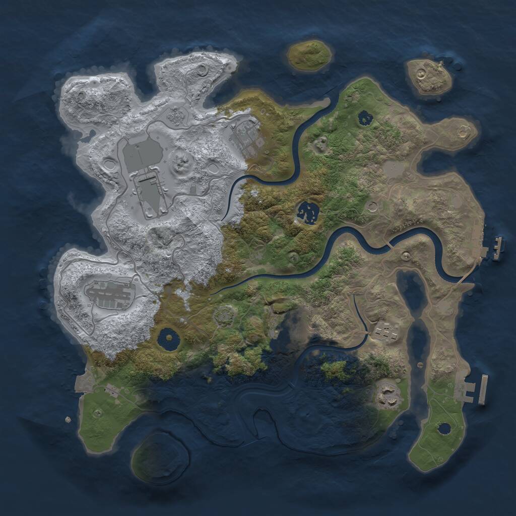 Rust Map: Procedural Map, Size: 3500, Seed: 2112000, 13 Monuments