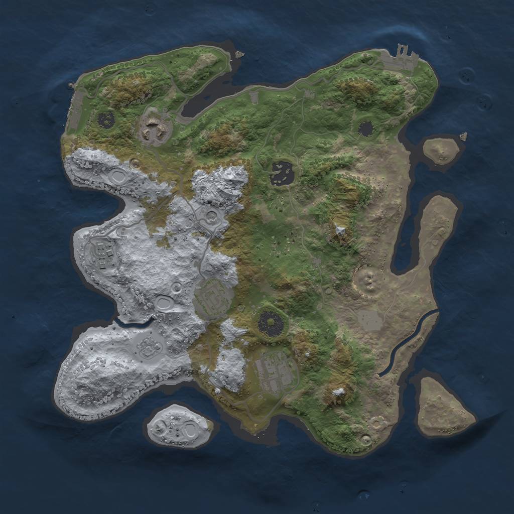 Rust Map: Procedural Map, Size: 3000, Seed: 349510894, 14 Monuments