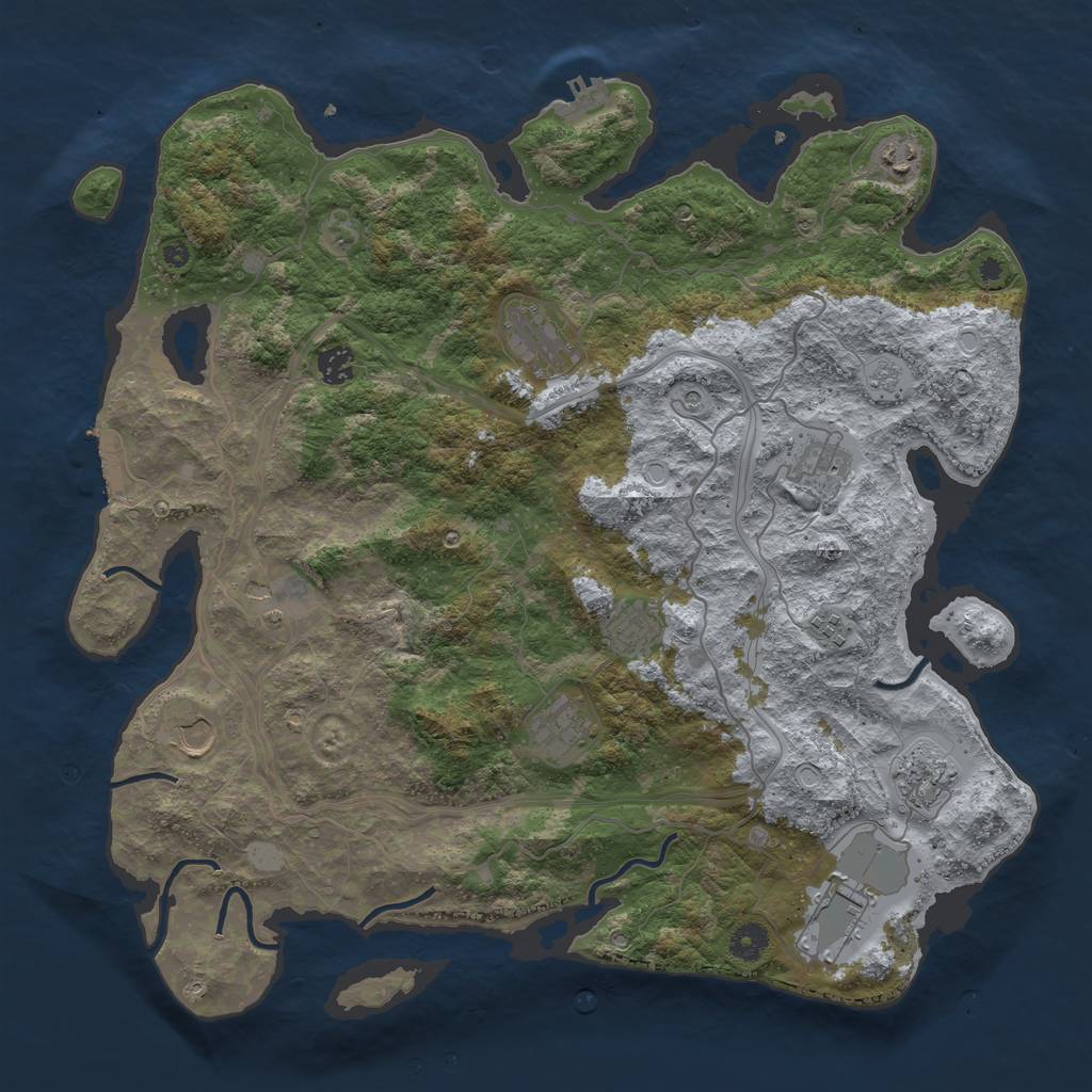 Rust Map: Procedural Map, Size: 4250, Seed: 1610422353, 20 Monuments