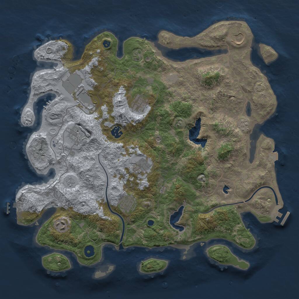 Rust Map: Procedural Map, Size: 4000, Seed: 31428, 15 Monuments