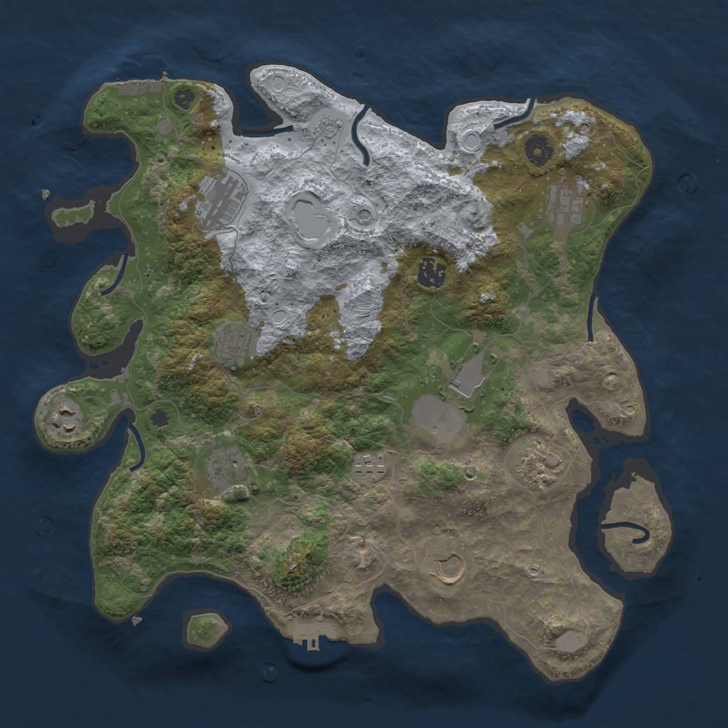 Rust Map: Procedural Map, Size: 3700, Seed: 1477373958, 19 Monuments