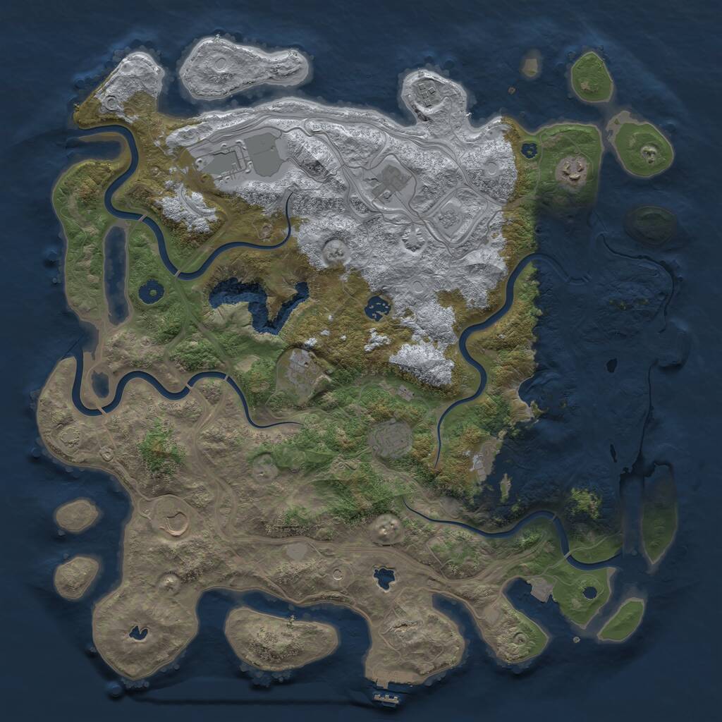Rust Map: Procedural Map, Size: 4500, Seed: 1000219140, 15 Monuments