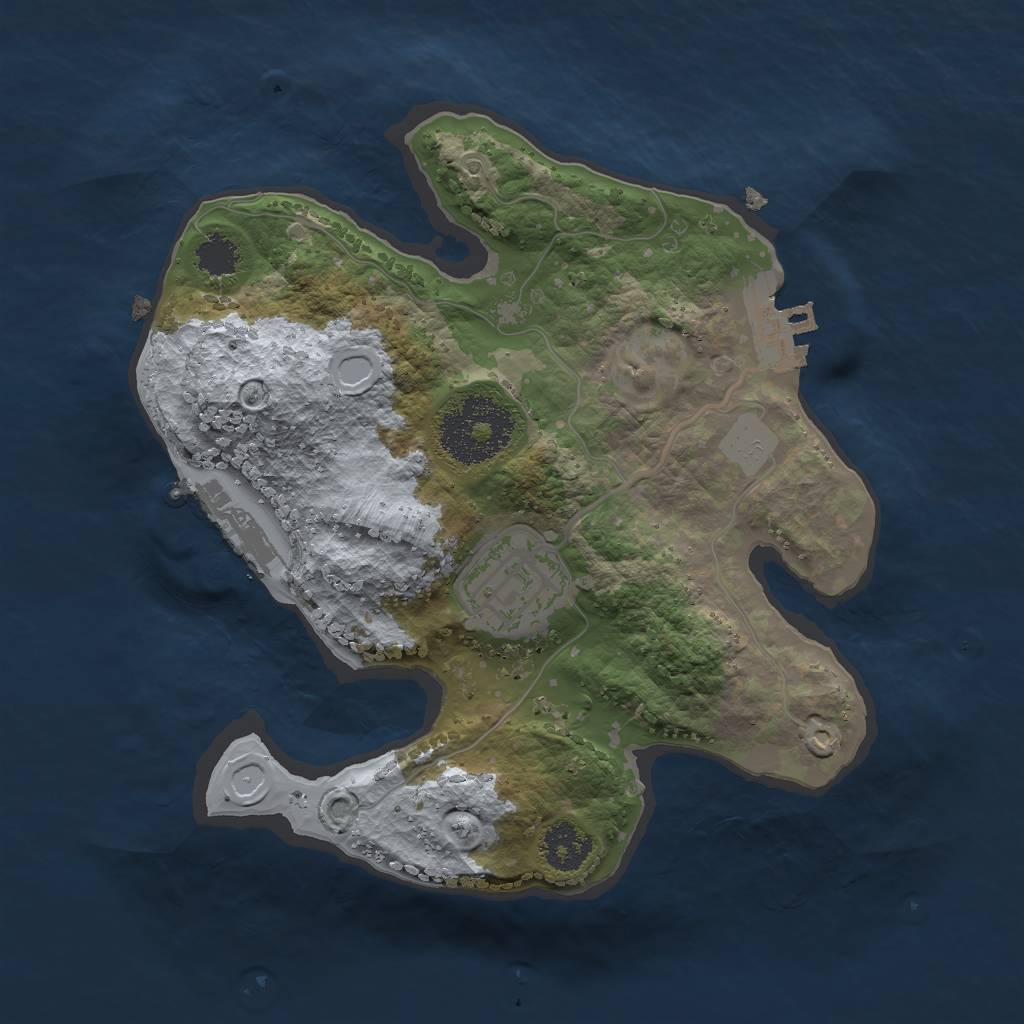 Rust Map: Procedural Map, Size: 2200, Seed: 1488081878, 8 Monuments