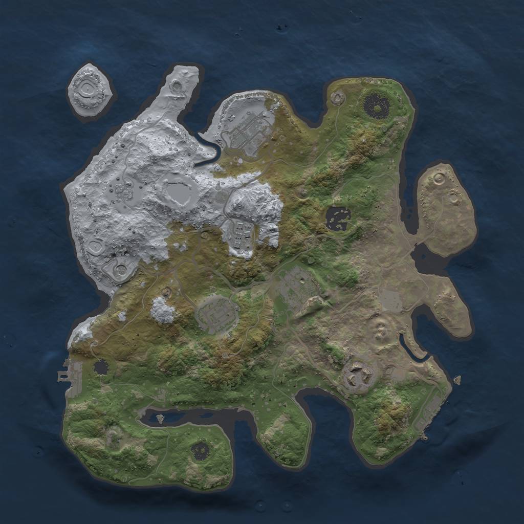 Rust Map: Procedural Map, Size: 3000, Seed: 440867670, 15 Monuments