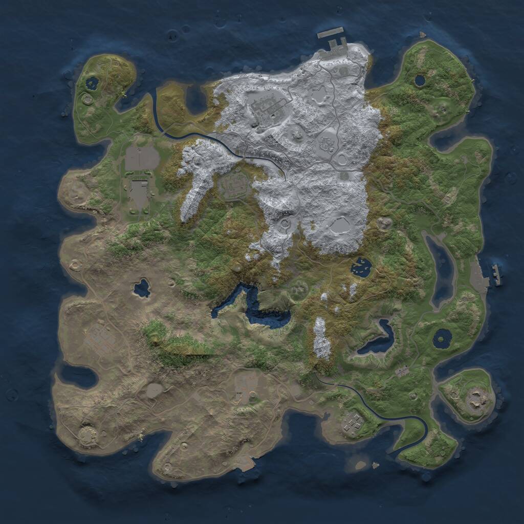 Rust Map: Procedural Map, Size: 4000, Seed: 508339, 14 Monuments