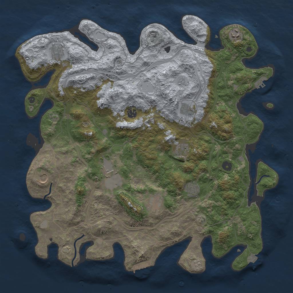 Rust Map: Procedural Map, Size: 4500, Seed: 472311, 18 Monuments