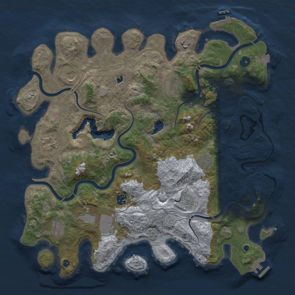 Rust Map: Procedural Map, Size: 4250, Seed: 48911566, 16 Monuments