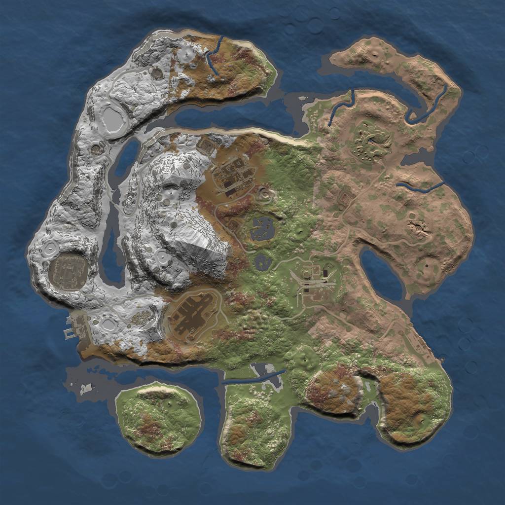 Rust Map: Procedural Map, Size: 3000, Seed: 285, 12 Monuments