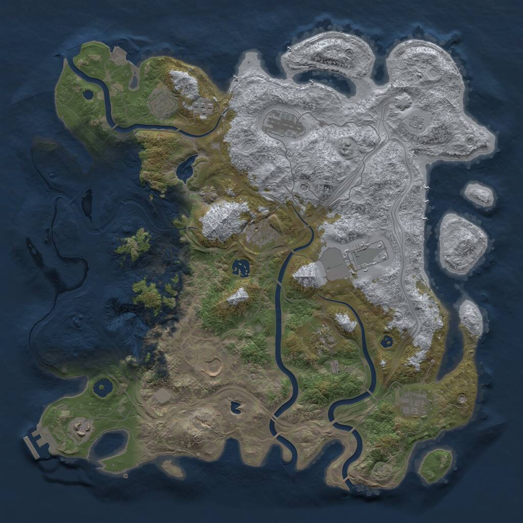 Rust Map: Procedural Map, Size: 4250, Seed: 45648423, 15 Monuments