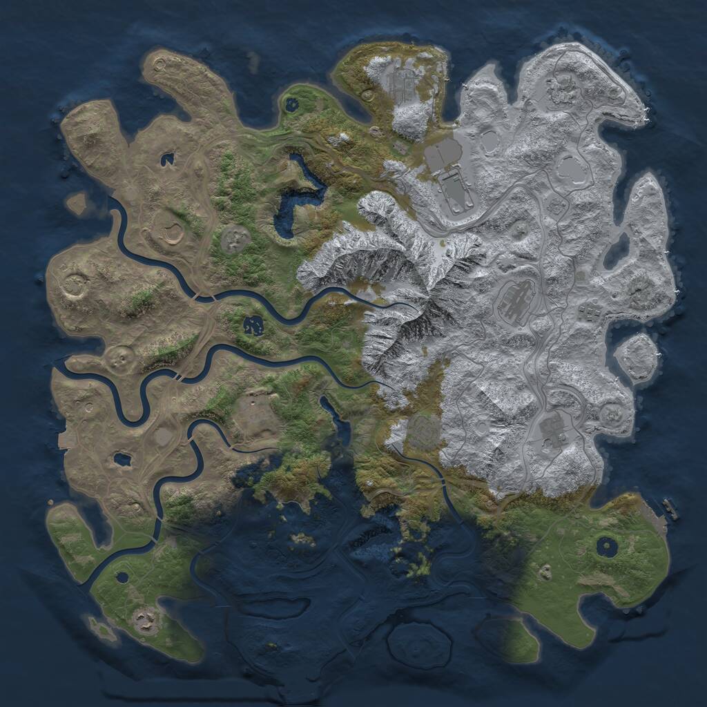Rust Map: Procedural Map, Size: 5000, Seed: 623731846, 17 Monuments