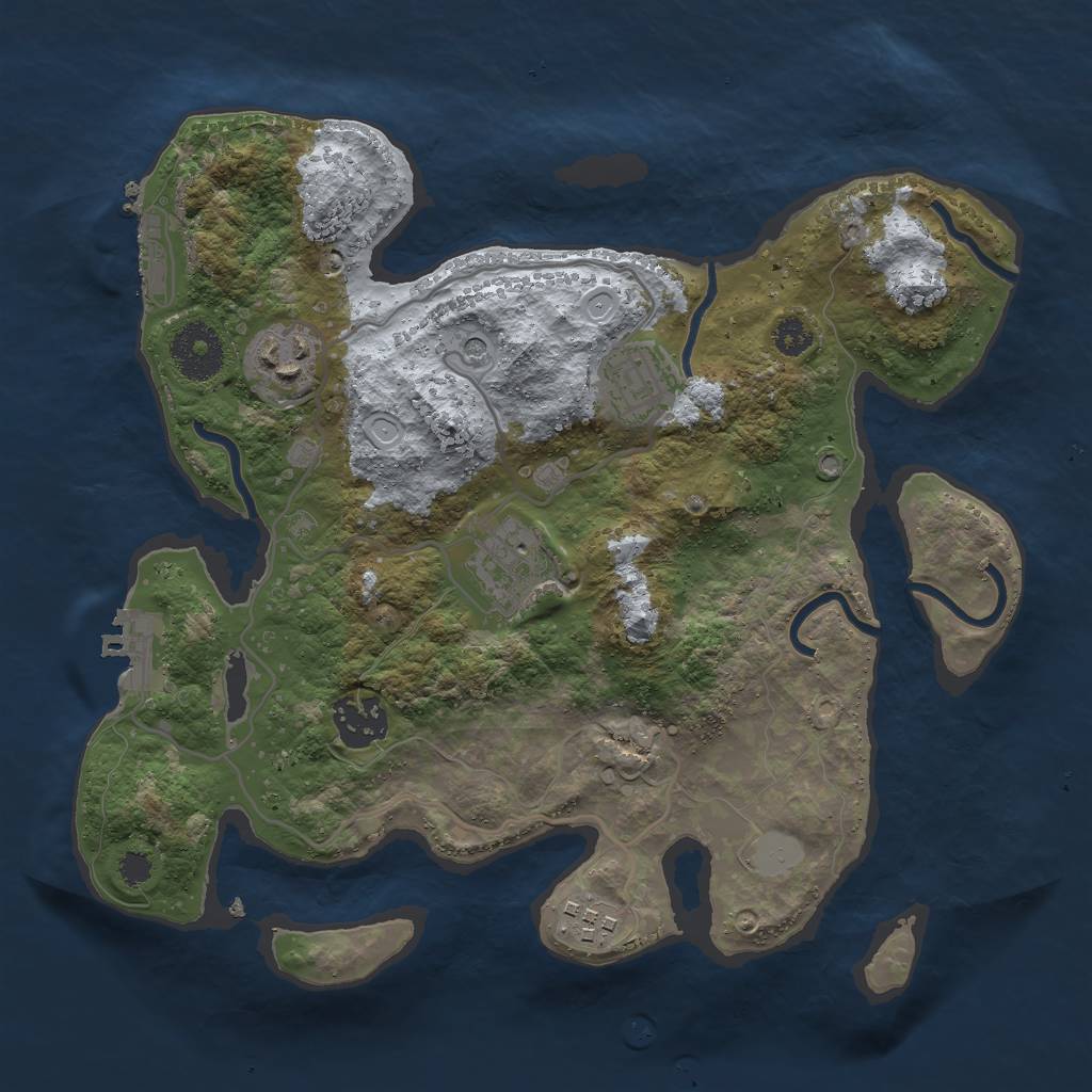 Rust Map: Procedural Map, Size: 3000, Seed: 30852729, 13 Monuments