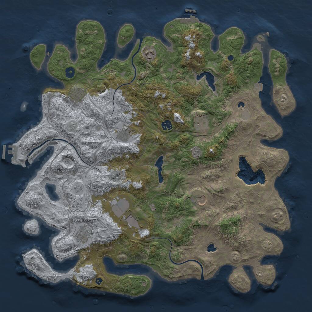 Rust Map: Procedural Map, Size: 4500, Seed: 305574699, 15 Monuments