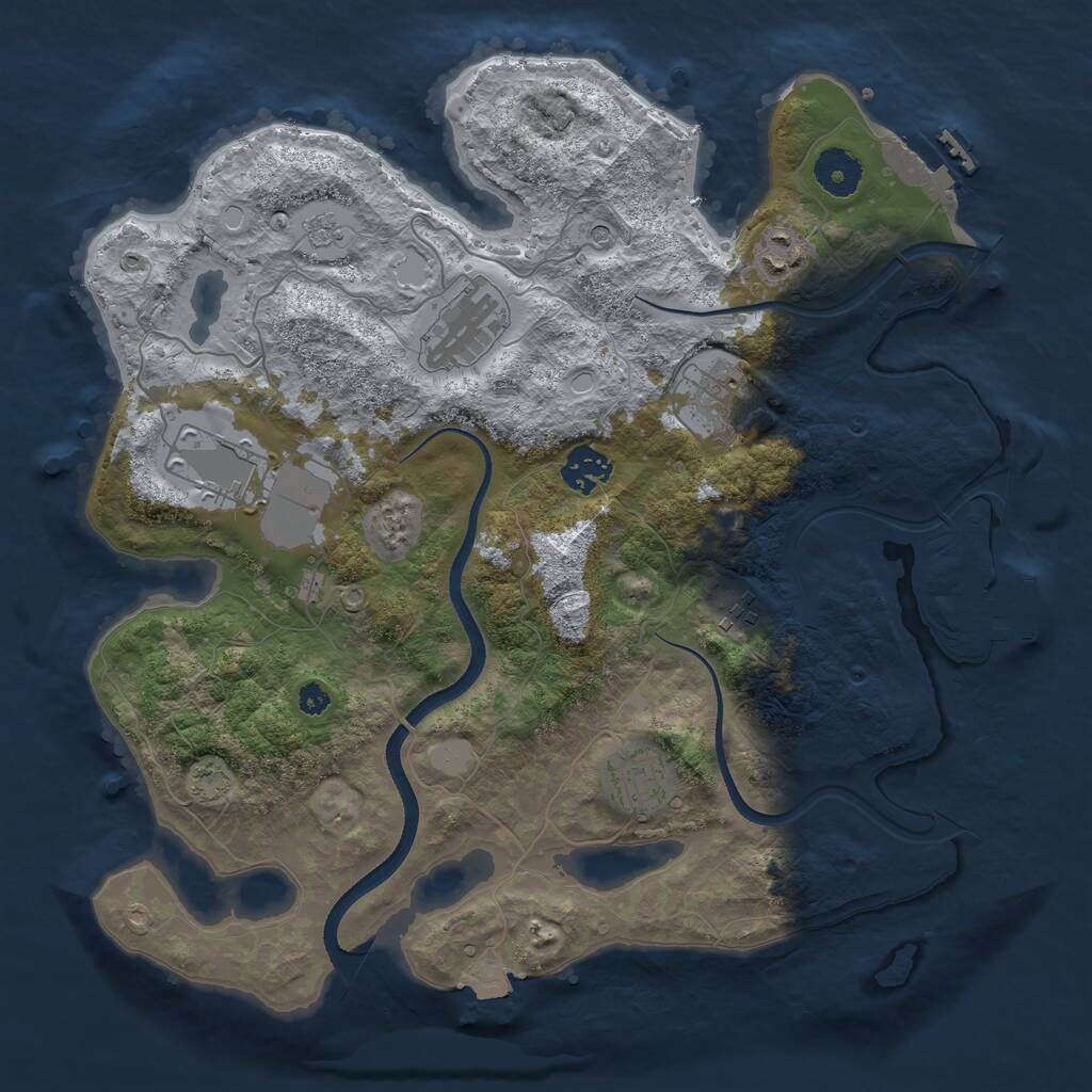 Rust Map: Procedural Map, Size: 3500, Seed: 1778968380, 13 Monuments