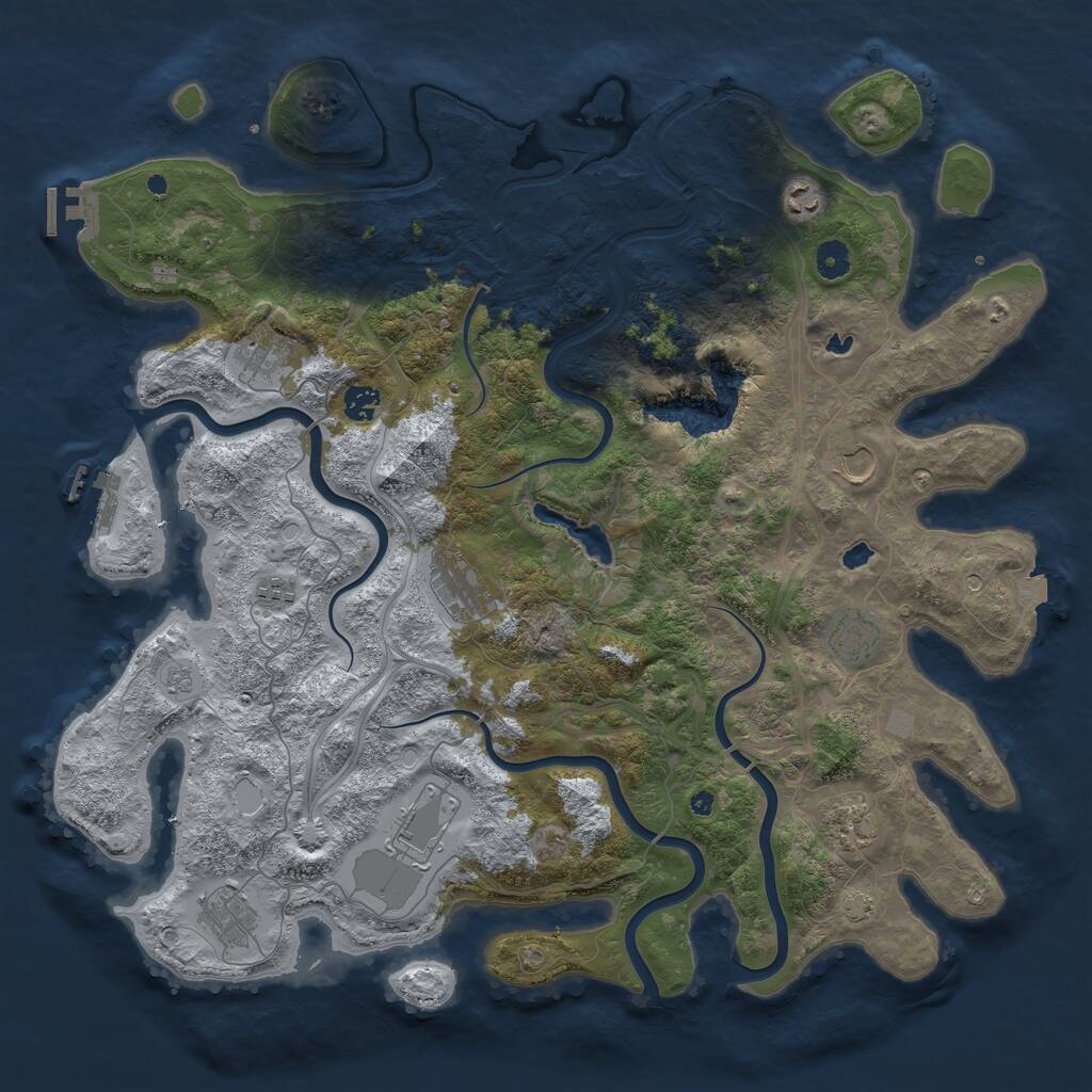 Rust Map: Procedural Map, Size: 4500, Seed: 15648, 16 Monuments