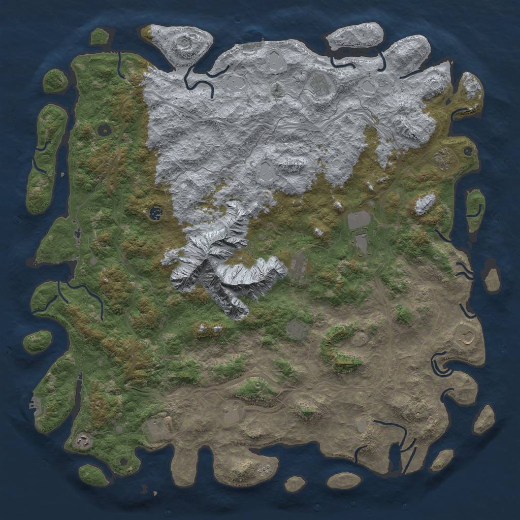 Rust Map: Procedural Map, Size: 6000, Seed: 1780249, 20 Monuments