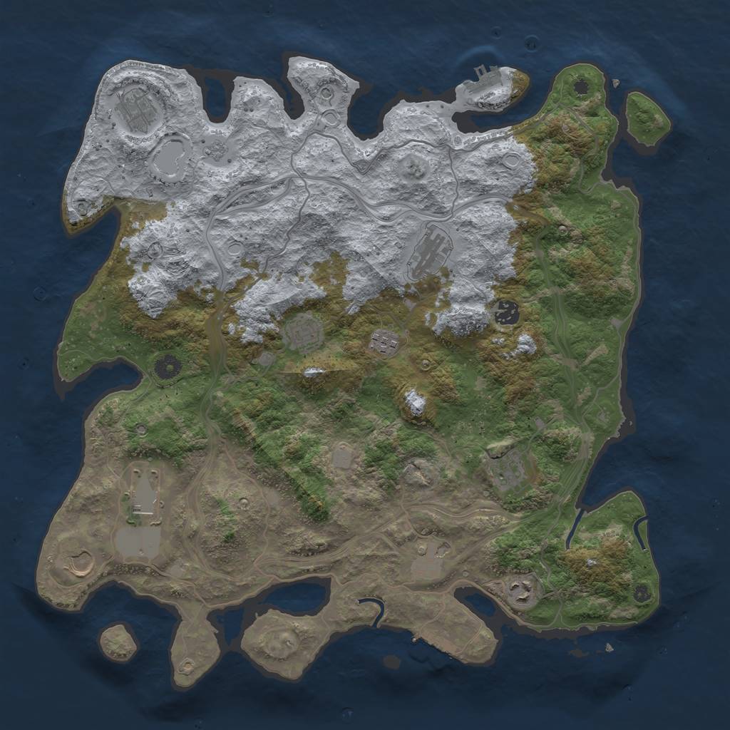Rust Map: Procedural Map, Size: 4300, Seed: 121212, 19 Monuments