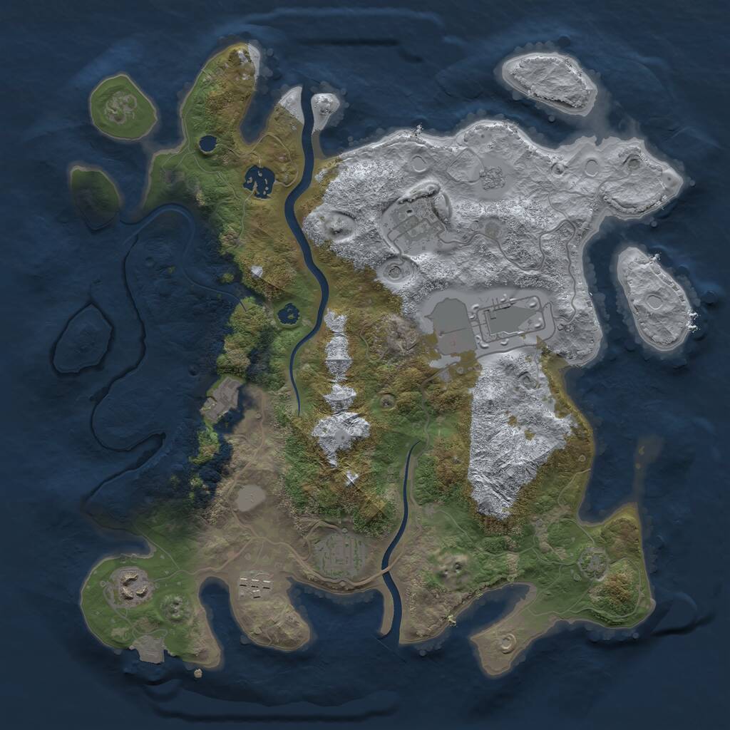 Rust Map: Procedural Map, Size: 3500, Seed: 882014621, 11 Monuments