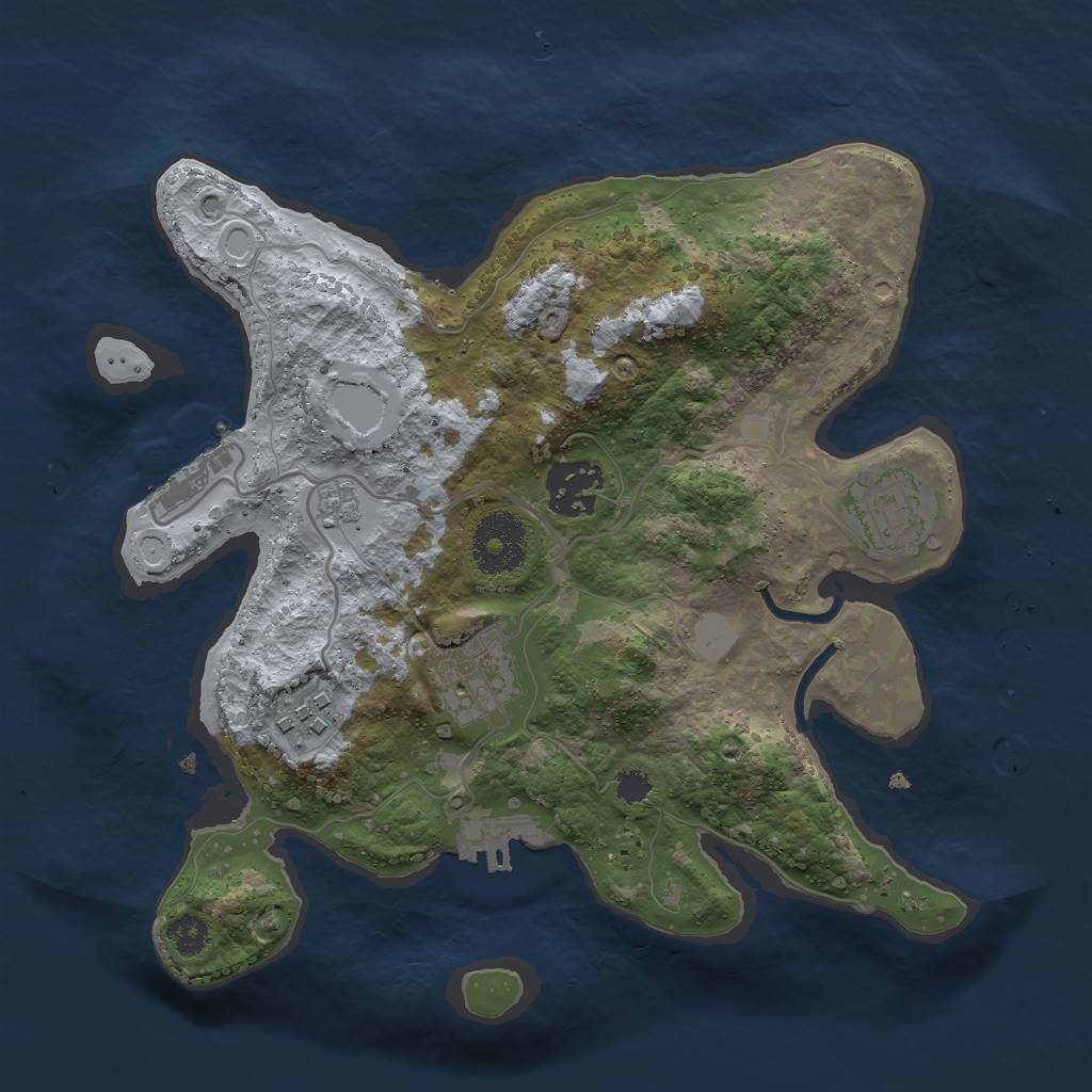 Rust Map: Procedural Map, Size: 2800, Seed: 56435, 12 Monuments