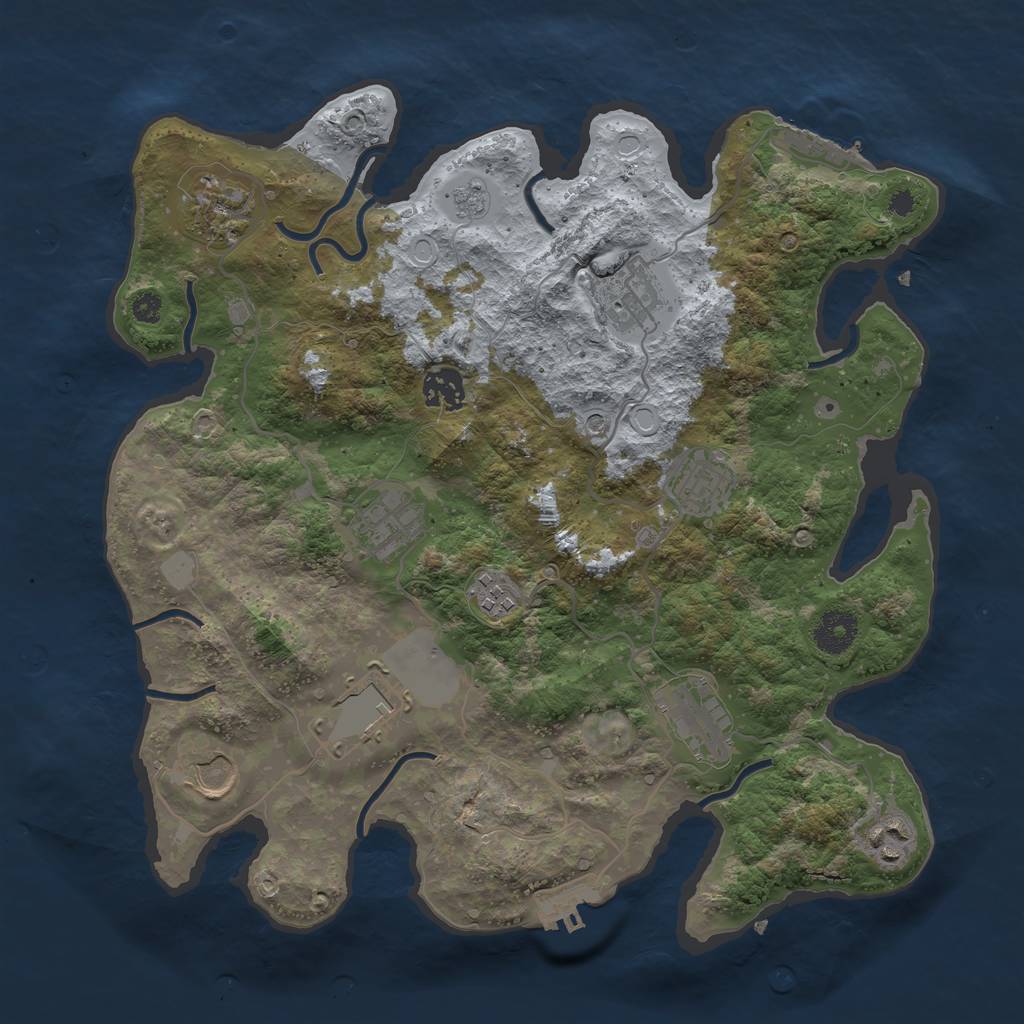 Rust Map: Procedural Map, Size: 3500, Seed: 336295460, 19 Monuments